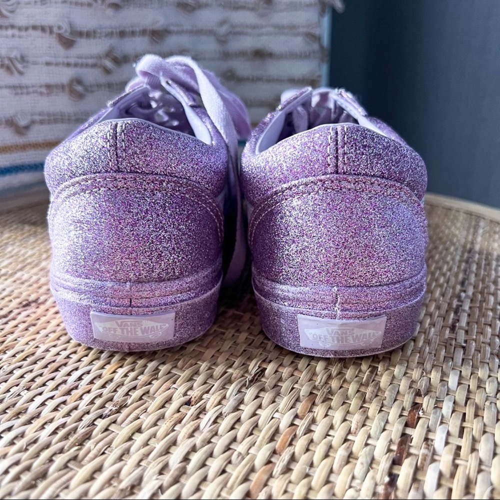 Vans Old Skool Lavender Glitter Low Top Sneakers Women’s 7 Men’s 5.5 - Picture 6 of 8
